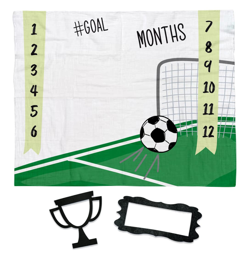 bok milestone blanket soccer theme backdrop for adorable monthly photos