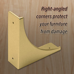 BokWin Zinc alloy corner brackets in gold deliver sturdy edge protection.