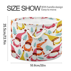 Bolaz colorful gnome storage bin with handles for easy transport.