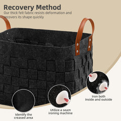 boldmonkey laundry basket with leather handles for easy room-to-room transport