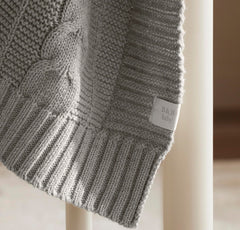 Boll & Branch soft breathable knit detail showing timeless pattern for crib to toddler bed