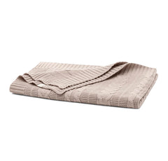 BOLL & BRANCH cable knit baby blanket in dusty rose, ultra-soft and breathable.
