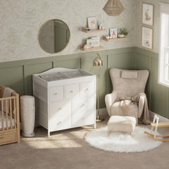 BOLUO seven-drawer dresser offers organized nursery storage for clothes and supplies