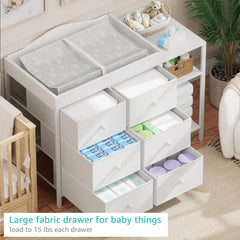 BOLUO dresser drawers storage keeps baby clothes and supplies neatly organized.