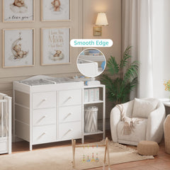 BOLUO dresser open shelves place frequently used items within easy reach.