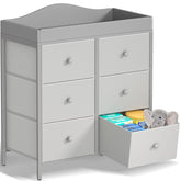 BOLUO changing table dresser overview showing organized nursery storage.