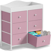 BOLUO changing table top in pink for easy diaper changes.