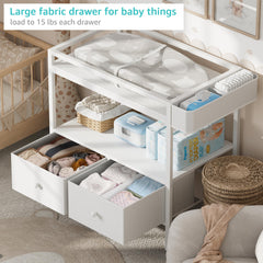 BOLUO side pocket keeps diapering items within reach