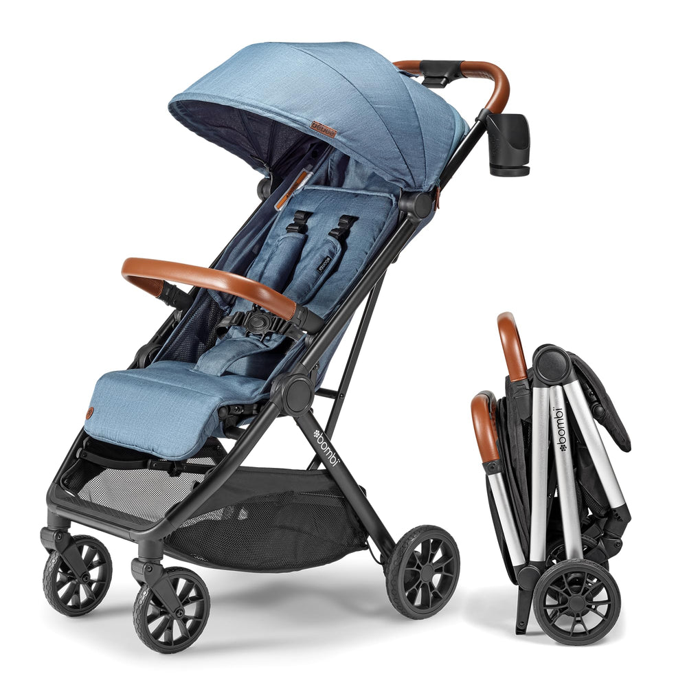 Bombi Bēbee V2 compact fold in action for easy storage and travel