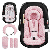 BOMOLOUR infant seat insert with crescent head cushion supports newborns.