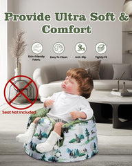 BOMOLOUR seat cover features anti-slip bottom for stability on the floor seat.