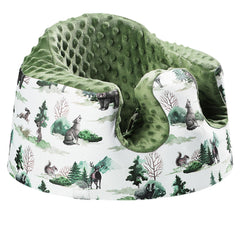 BOMOLOUR seat cover for Bumbo and Nuby with green forest pattern enhances comfort and cleanliness.