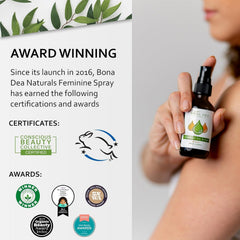 Bona Dea Naturals Feminine Spray ingredients include tea tree for sensitive skin