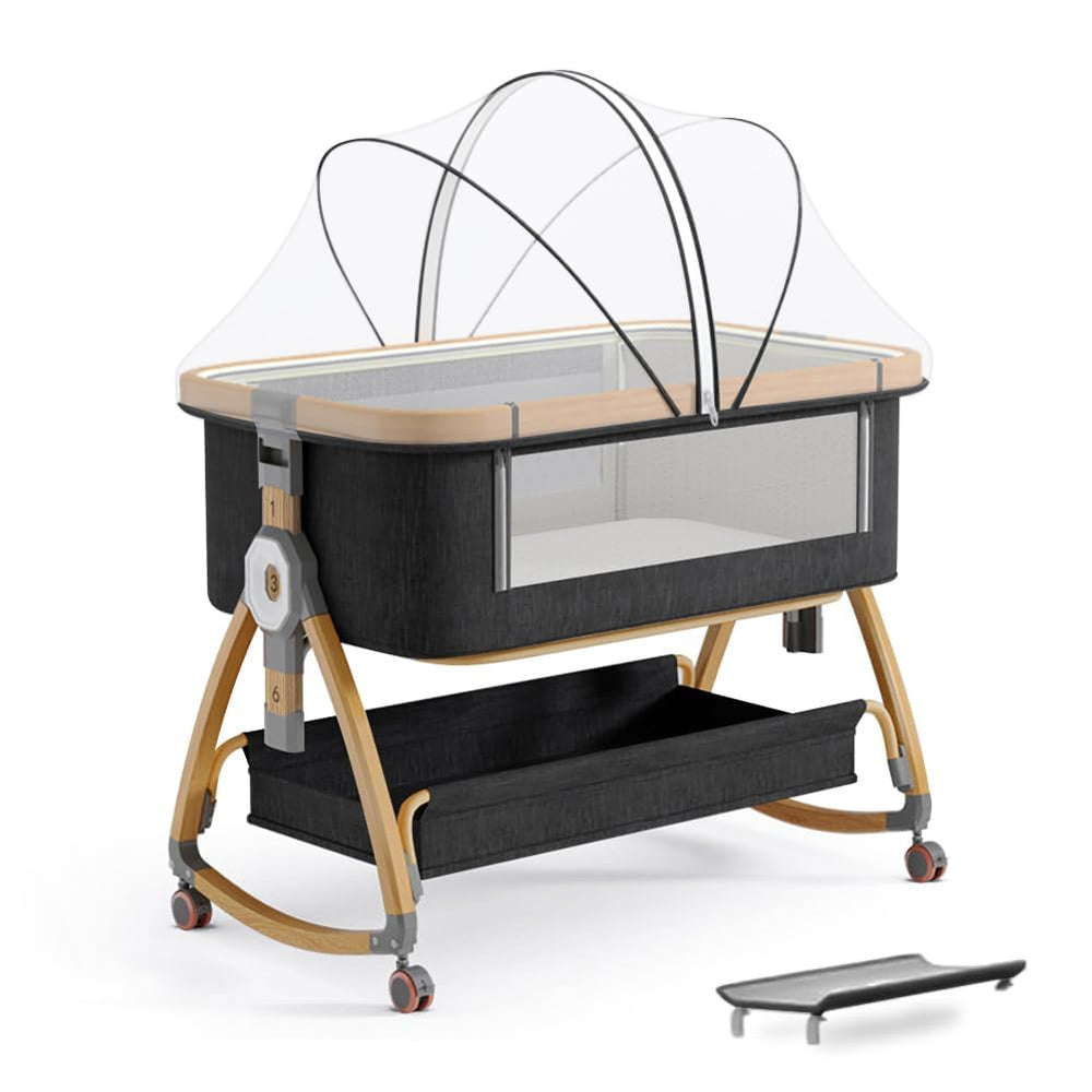 Bonbay baby bassinet bedside sleeper beside bed for easy nighttime soothing