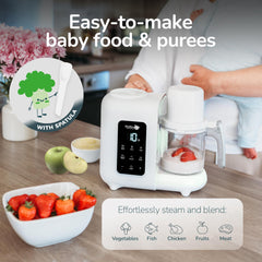 BooBoo PuréePro bottle warmer keeps feeding warm.