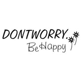 BooDecal Don't Worry Be Happy decal with flowers and tree enhances cheerful wall decor.