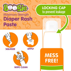 Boogie paste tube with locking cap maintains hygiene