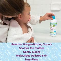 Natural essential oils of eucalyptus and peppermint in Boogie Kids Bubble Bath