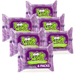 Boogie Wipes saline nose wipes provide gentle nasal cleaning with vitamin E and aloe.
