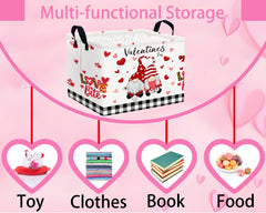 BOOHIT collapsible bin with cute print, easy to store away.