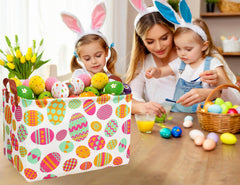 BOOHIT designer-pattern Easter basket enhances spring decor