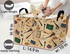 Boohit large kids book basket folded-flat design saves space when not in use.