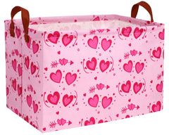 BOOHIT Heart-shaped pink basket front view, ideal gift presentation and decor.