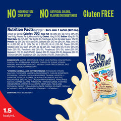 BOOST Kid Essentials Vanilla Vortex being poured, a convenient ready-to-drink option