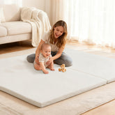 Bootuu ultra-soft baby play mat close-up highlights memory foam cushion for comfy tummy time.