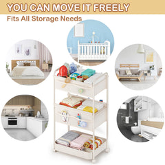 BOPHILI diaper caddy featuring 360-degree wheels for easy mobility.
