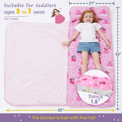 BORPRES nap mat with detachable pillow and blanket for washing.