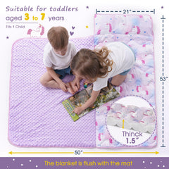 BORPRES nap mat with detachable pillow for easy washing