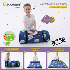 BORPRES nap mat with removable pillow showing plush minky fleece