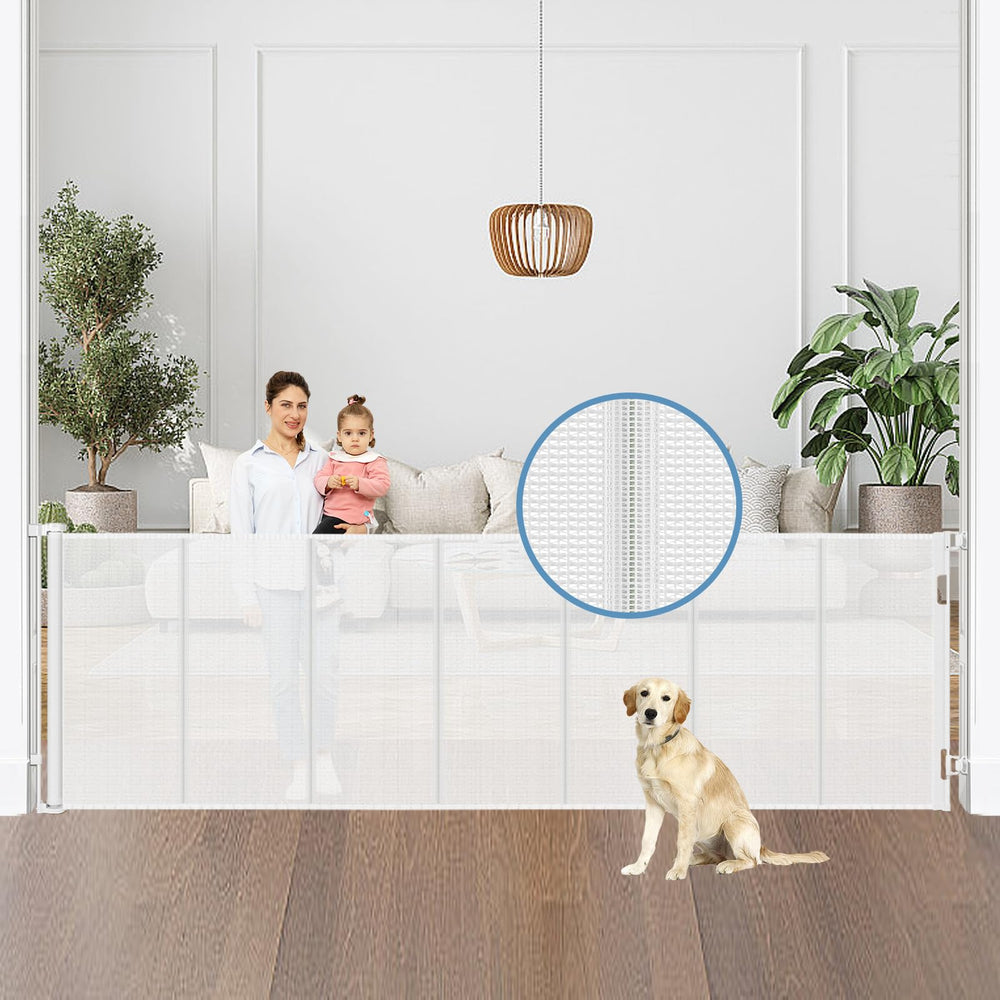 Borthmiu 100-inch extra-wide gate extended to fit large openings safely.