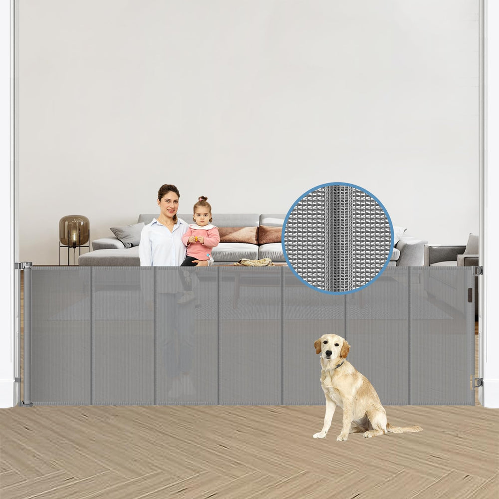 Borthmiu 120-inch extra-wide gate fully extended for large openings, safe for play areas.