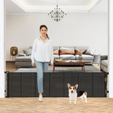 Borthmiu 24-inch tall gate extended to wide doorway for pets