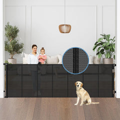 Borthmiu reinforced 100-inch wide gate with rods for added security.
