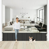 Borthmiu retractable gate extended wide for doorways, enabling flexible room openings.