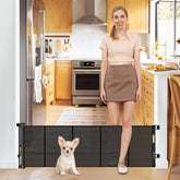Borthmiu 20-inch tall short dog gate in black, easy to step over for small pets.