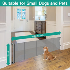Borthmiu short dog gate extended to 80in for wide openings