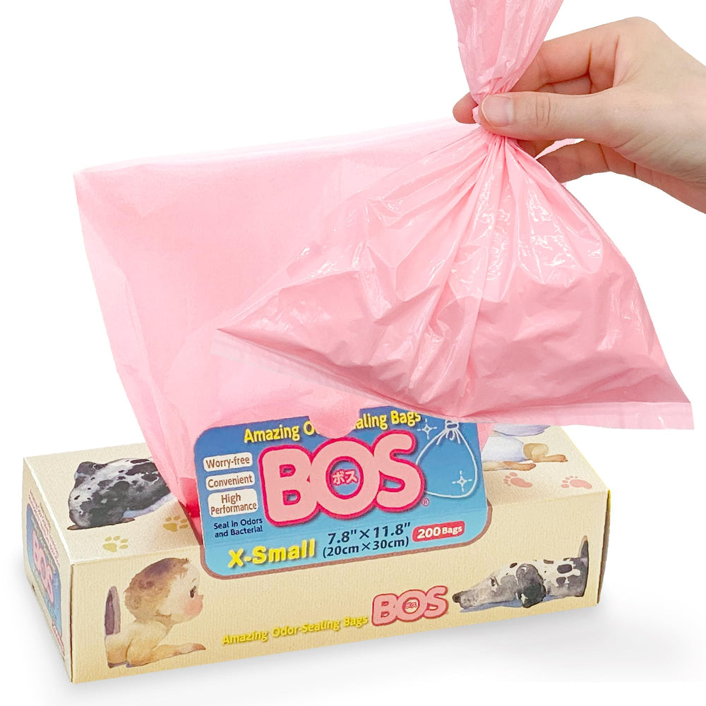 BOS Amazing Odor Sealing Bags pink box keep diaper disposal odor-free.