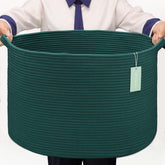BOSROTY extra-large basket close-up weave shows premium cotton rope and durability.
