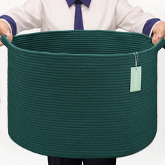 BOSROTY extra-large basket close-up weave shows premium cotton rope and durability.
