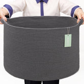BOSROTY extra-large blanket basket top view ideal for organizing bulky blankets.