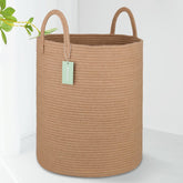 BOSROTY large jute laundry hamper 65L showing generous capacity for clothes