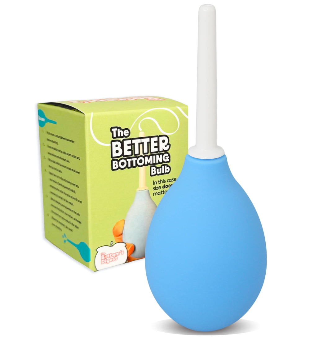 Bottom's Digest enema bulb 3oz main shot, compact for discreet home use.