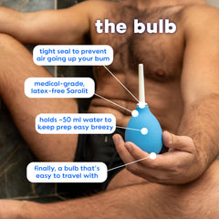 Bottom's Digest enema bulb packaging and care view, ready for simple storage.