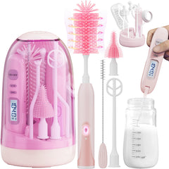 Boutarzy electric bottle brush host with interchangeable attachments for efficient cleaning
