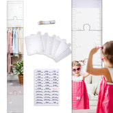 BOXOB Puzzle Mirror Growth Chart pieces arranged for easy wall installation and height tracking.