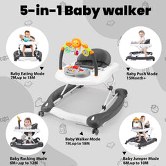 Boyro Baby 5-in-1 walker in bouncer mode supports gentle, reassuring bounce.